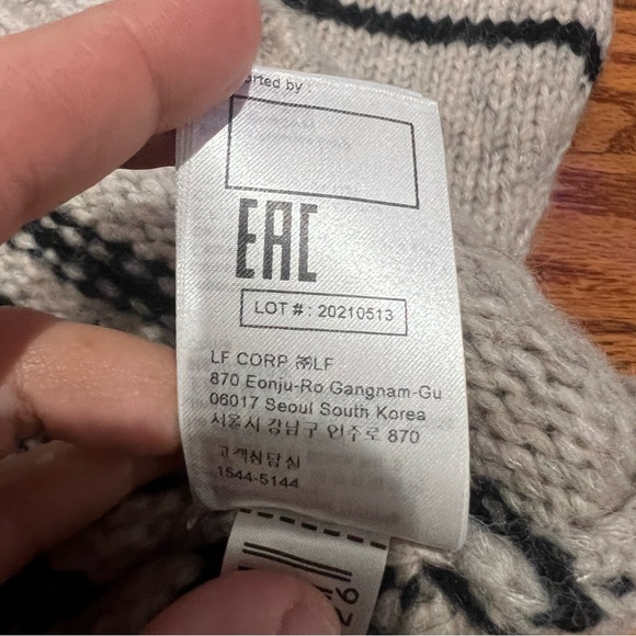 Ba&sh Bosco Striped Wool Mohair Blend Sweater Greige Sz Large Crewneck Pullover - Picture 16 of 16